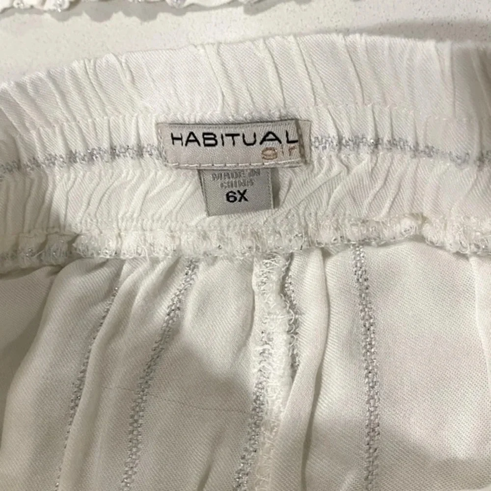NWT Habitual Kids Faye Metallic Stripe Top & Wide-Leg Pants Swim Cover-Up Set 6X